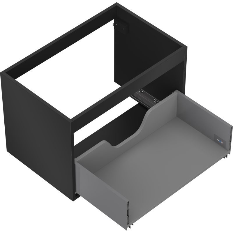 Mexen Box-A Waschtischunterschrank 70 cm, 1 Schublade, schwarzmatt - 91AX0-0700-470-1-71