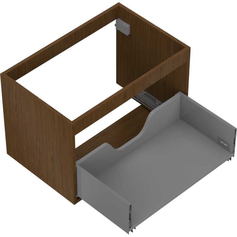 Mexen Box-A Korpus des Waschtischunterschranks 70 cm, 1 Schublade, Nussbaum - 91AX0-0700-470-1-86