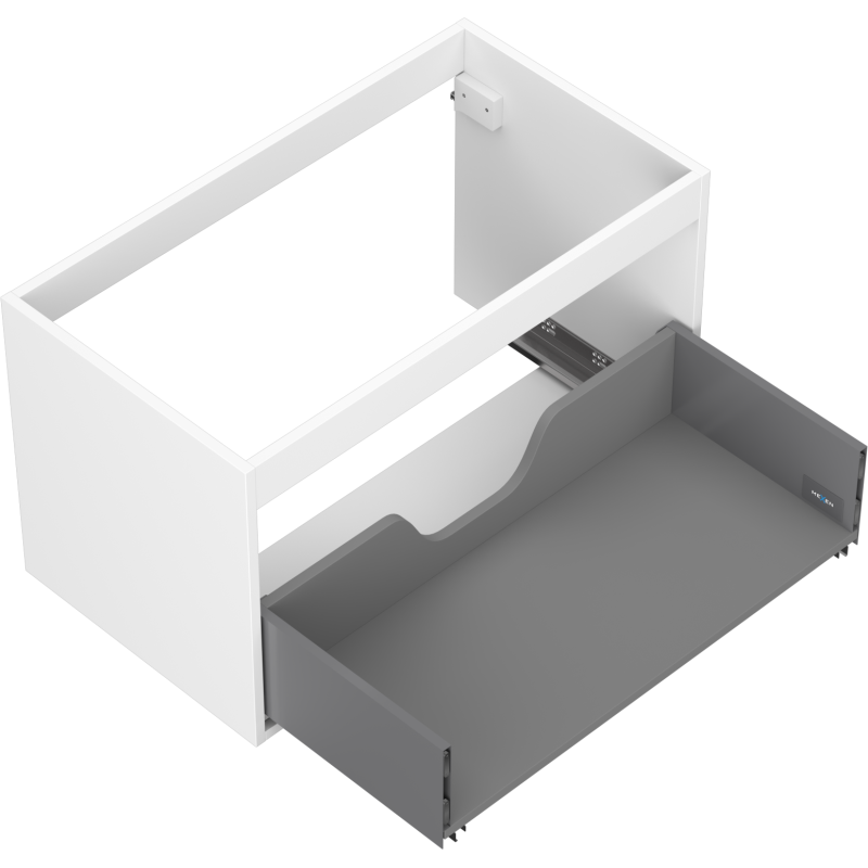 Mexen Box-A Korpus des Waschtischunterschranks 80 cm, 1 Schublade, Weiß Matt - 91AX0-0800-470-1-01