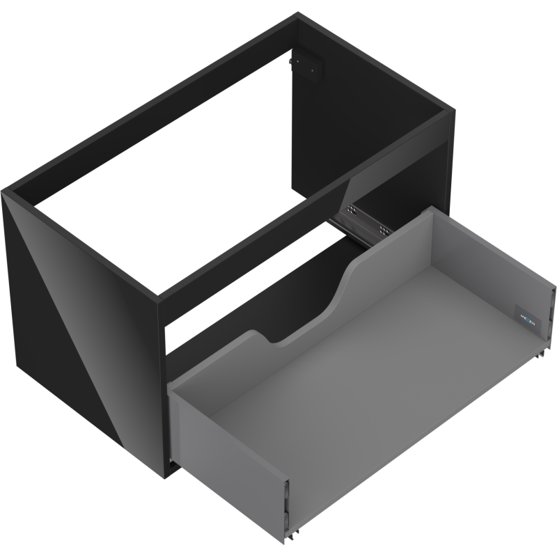Mexen Box-A Unterschrank-Korpus 80 cm, 1 Schublade, Schwarz Hochglanz - 91AX0-0800-470-1-70