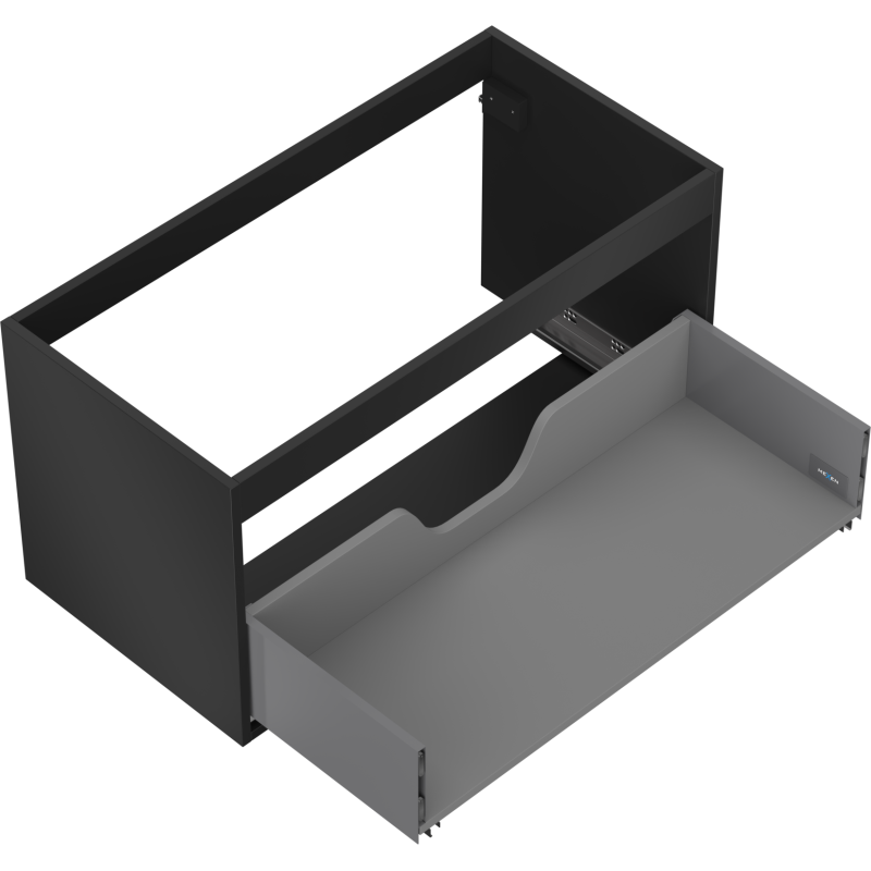 Mexen Box-A Korpus für Waschtischunterschrank 90 cm, 1 Schublade, Schwarz Matt - 91AX0-0900-470-1-71
