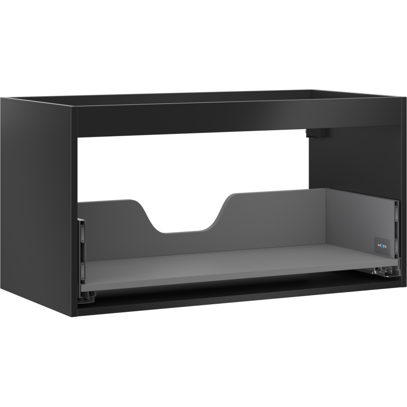 Mexen Box-A Korpus für Waschtischunterschrank 90 cm, 1 Schublade, Schwarz Matt - 91AX0-0900-470-1-71