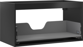 Mexen Box-A Korpus für Waschtischunterschrank 90 cm, 1 Schublade, Schwarz Matt - 91AX0-0900-470-1-71