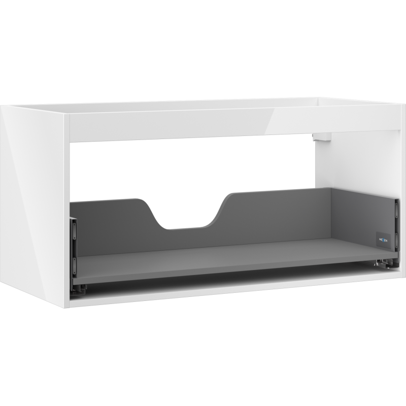 Mexen Box-A Korpus des Waschtischunterschranks 100 cm, 1 Schublade, weiß glänzend - 91AX0-1000-470-1-00