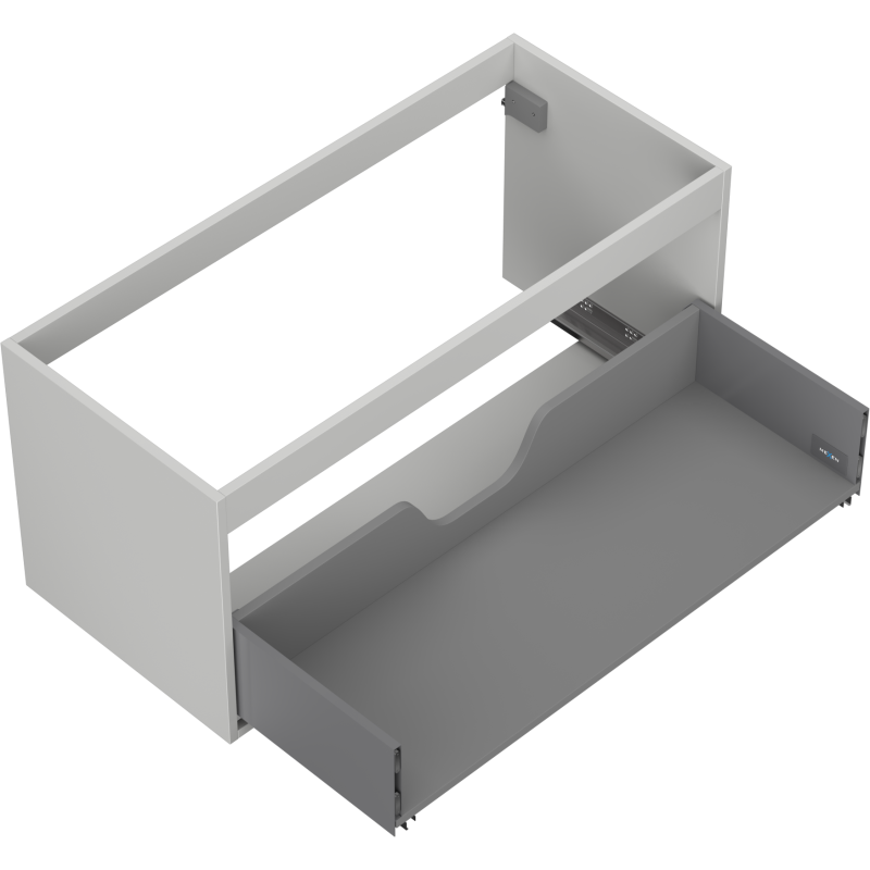 Mexen Box-A Korpus für Waschtischunterschrank 100 cm, 1 Schublade, Grau Matt - 91AX0-1000-470-1-62