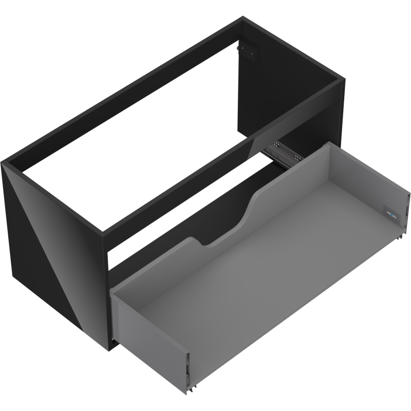 Mexen Box-A Unterschranken-Korpus 100 cm, 1 Schublade, Schwarz Hochglanz - 91AX0-1000-470-1-70
