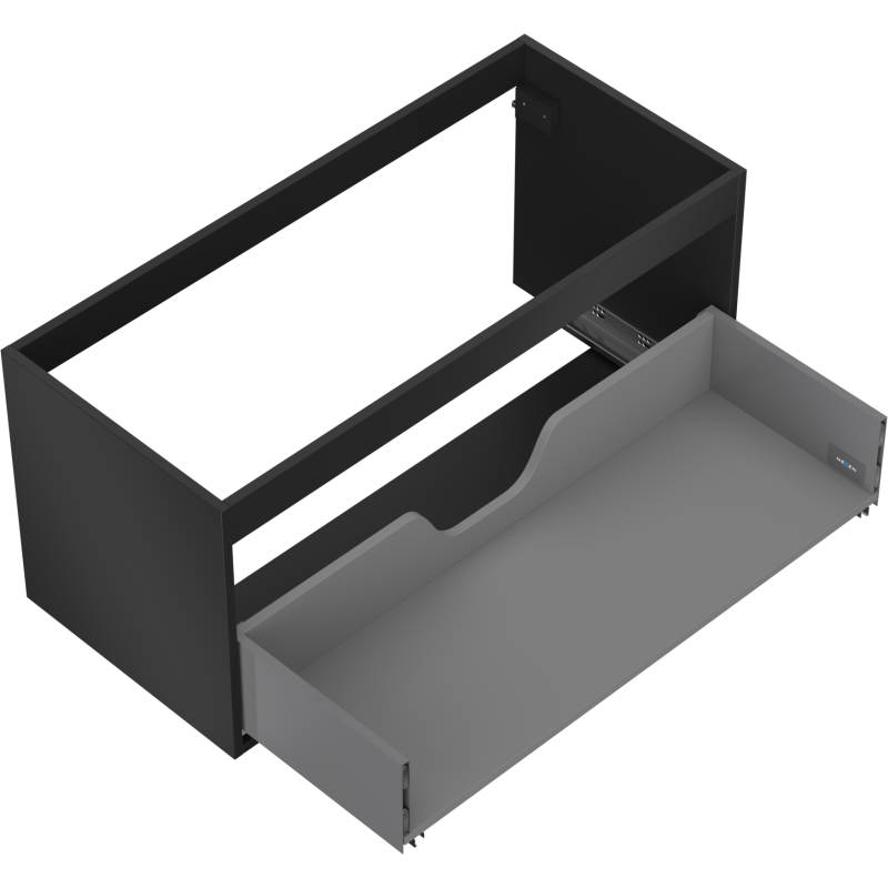 Mexen Box-A Waschtischunterschrank 100 cm, 1 Schublade, schwarz matt - 91AX0-1000-470-1-71