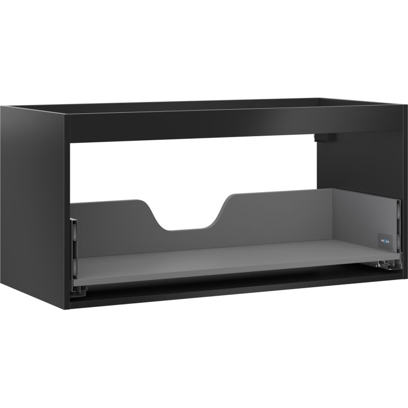 Mexen Box-A Waschtischunterschrank 100 cm, 1 Schublade, schwarz matt - 91AX0-1000-470-1-71