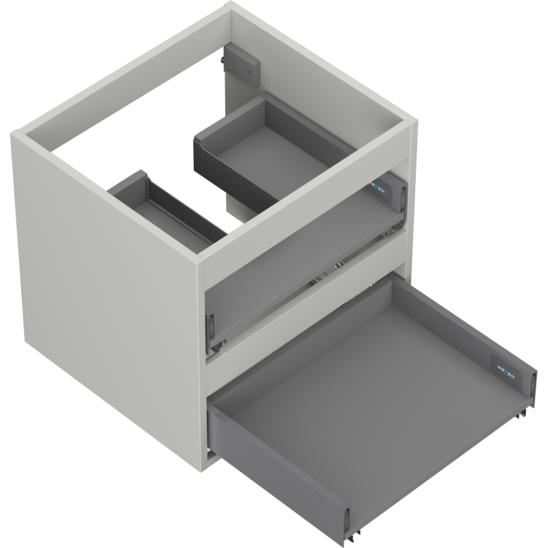 Mexen Box-A Korpus Waschtischunterschrank 50 cm, 2 Schubladen, Grau Matt - 91AX0-0500-470-2-62
