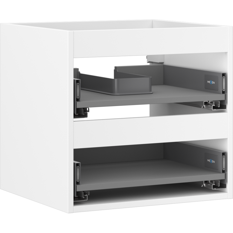 Mexen Box-A Korpus des Waschtischunterschranks 50 cm, 2 Schubladen, Weiß Matt - 91AX0-0500-470-2-01