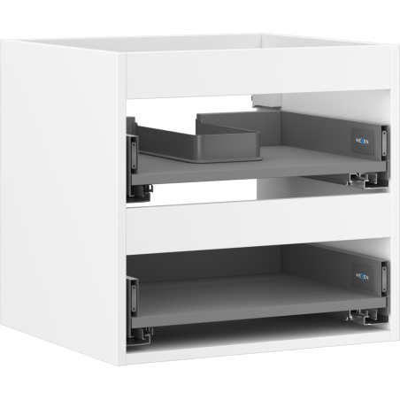 Mexen Box-A Korpus des Waschtischunterschranks 50 cm, 2 Schubladen, Weiß Matt - 91AX0-0500-470-2-01