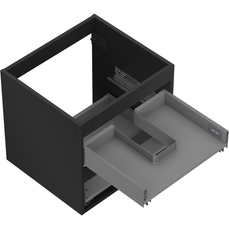 Mexen Box-A Korpus Waschtischschrank 50 cm, 2 Schubladen, Schwarz Matt - 91AX0-0500-470-2-71