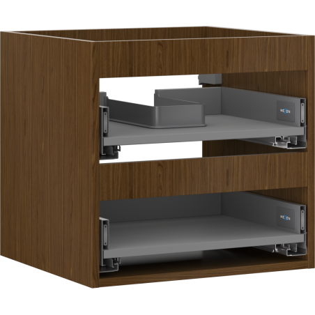 Mexen Box-A Unterwaschtisch-Korpus 50 cm, 2 Schubladen, Nussbaum - 91AX0-0500-470-2-86
