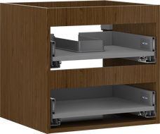 Mexen Box-A Unterwaschtisch-Korpus 50 cm, 2 Schubladen, Nussbaum - 91AX0-0500-470-2-86