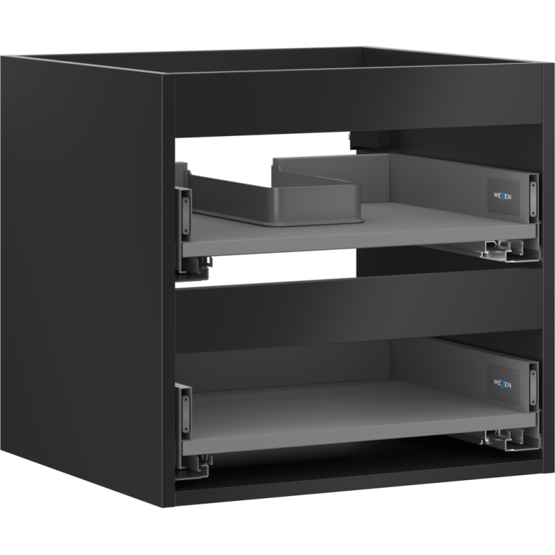 Mexen Box-A Korpus Waschtischschrank 50 cm, 2 Schubladen, Schwarz Matt - 91AX0-0500-470-2-71