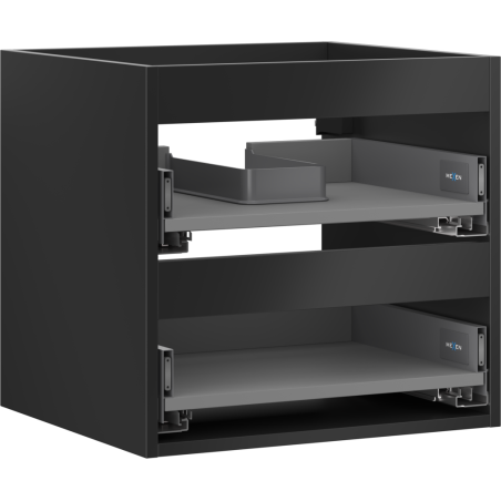 Mexen Box-A Korpus Waschtischschrank 50 cm, 2 Schubladen, Schwarz Matt - 91AX0-0500-470-2-71