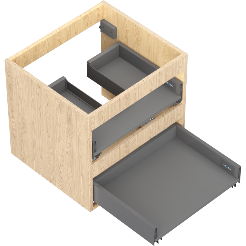 Mexen Box-A Korpus Waschtischschrank 50 cm, 2 Schubladen, Eiche - 91AX0-0500-470-2-81