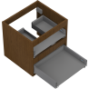 Mexen Box-A Unterwaschtisch-Korpus 50 cm, 2 Schubladen, Nussbaum - 91AX0-0500-470-2-86