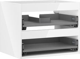 Mexen Box-A Schrankkorpus unter dem Waschbecken 60 cm, 2 Schubladen, Weiß Hochglanz - 91AX0-0600-470-2-00