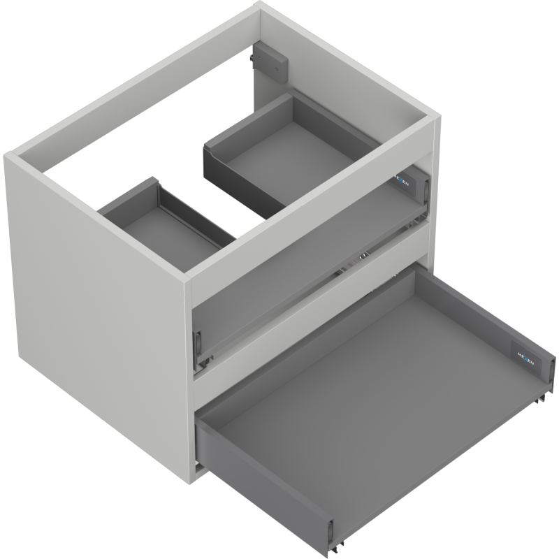 Mexen Box-A Korpus für Waschtischunterschrank 60 cm, 2 Schubladen, Grau Matt - 91AX0-0600-470-2-62