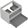 Mexen Box-A Korpus für Waschtischunterschrank 60 cm, 2 Schubladen, Grau Matt - 91AX0-0600-470-2-62