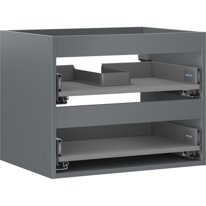Mexen Box-A Korpus für Waschtischunterschrank 60 cm, 2 Schubladen, Graphit matt - 91AX0-0600-470-2-66
