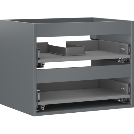 Mexen Box-A Korpus für Waschtischunterschrank 60 cm, 2 Schubladen, Graphit matt - 91AX0-0600-470-2-66