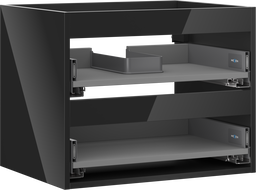 Mexen Box-A Unterschrankschrankkorpus 60 cm, 2 Schubladen, schwarz glänzend - 91AX0-0600-470-2-70
