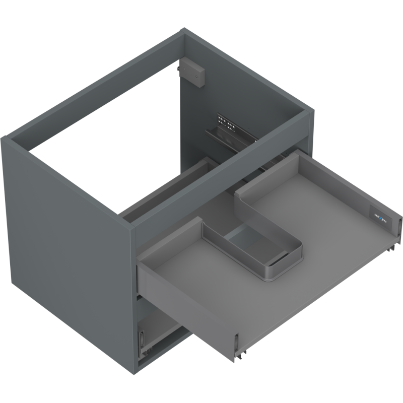 Mexen Box-A Korpus für Waschtischunterschrank 60 cm, 2 Schubladen, Graphit matt - 91AX0-0600-470-2-66