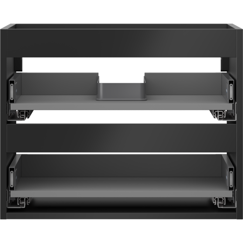 Mexen Box-A Unterschrank-Korpus, 60 cm, 2 Schubladen, Schwarz matt - 91AX0-0600-470-2-71