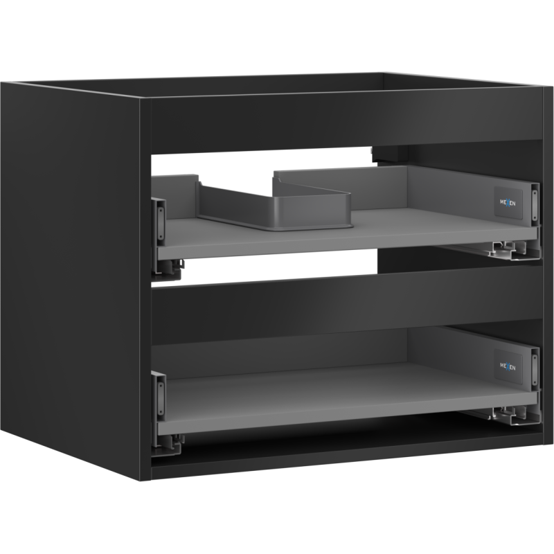 Mexen Box-A Unterschrank-Korpus, 60 cm, 2 Schubladen, Schwarz matt - 91AX0-0600-470-2-71