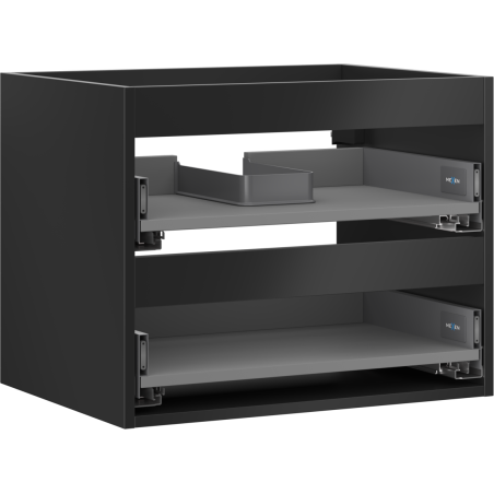 Mexen Box-A Unterschrank-Korpus, 60 cm, 2 Schubladen, Schwarz matt - 91AX0-0600-470-2-71
