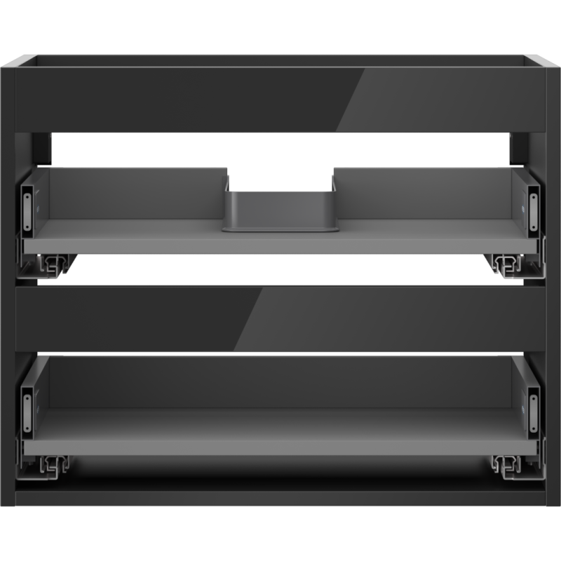 Mexen Box-A Unterschrankschrankkorpus 60 cm, 2 Schubladen, schwarz glänzend - 91AX0-0600-470-2-70