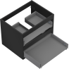 Mexen Box-A Unterschrank-Korpus, 60 cm, 2 Schubladen, Schwarz matt - 91AX0-0600-470-2-71