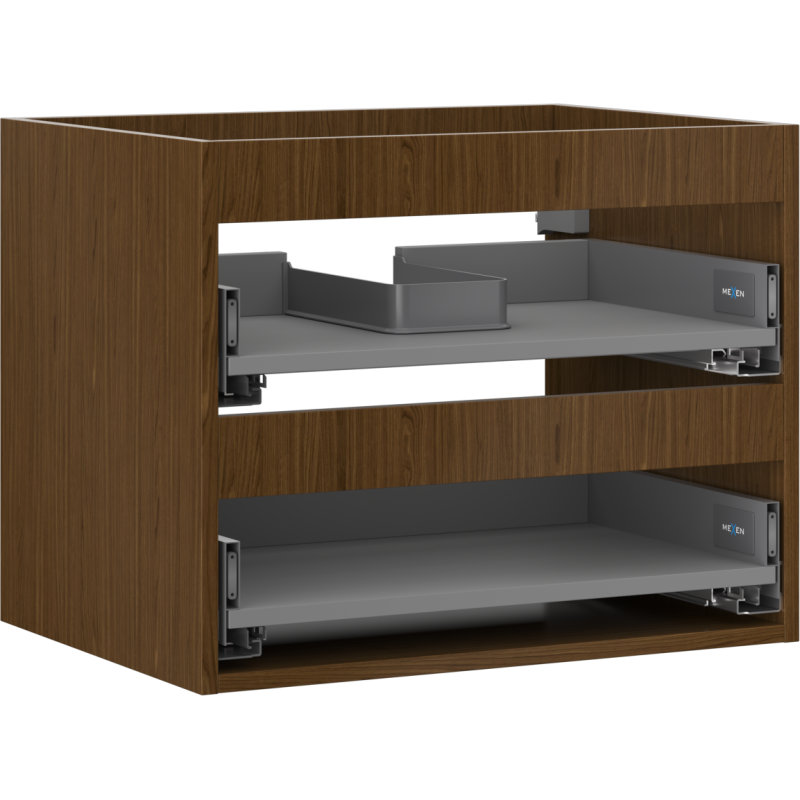 Mexen Box-A Korpus des Waschtischunterschranks 60 cm, 2 Schubladen, Nuss - 91AX0-0600-470-2-86