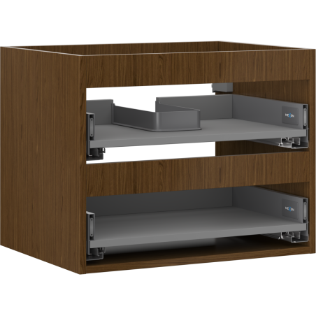 Mexen Box-A Korpus des Waschtischunterschranks 60 cm, 2 Schubladen, Nuss - 91AX0-0600-470-2-86