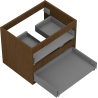 Mexen Box-A Korpus des Waschtischunterschranks 60 cm, 2 Schubladen, Nuss - 91AX0-0600-470-2-86