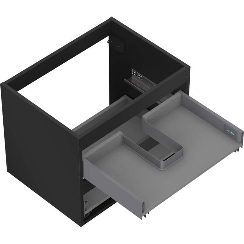 Mexen Box-A Unterschrank-Korpus, 60 cm, 2 Schubladen, Schwarz matt - 91AX0-0600-470-2-71