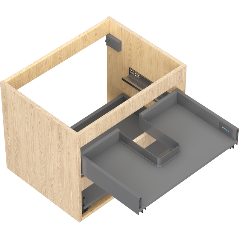 Mexen Box-A Korpus Waschtischunterschrank 60 cm, 2 Schubladen, Eiche - 91AX0-0600-470-2-81
