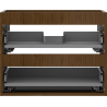 Mexen Box-A Korpus des Waschtischunterschranks 60 cm, 2 Schubladen, Nuss - 91AX0-0600-470-2-86