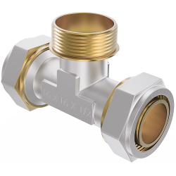 Mexen PEX-S verschraubter PEX-T-Stück 25 x 1 AG x 25 - W97233-2510M25-00