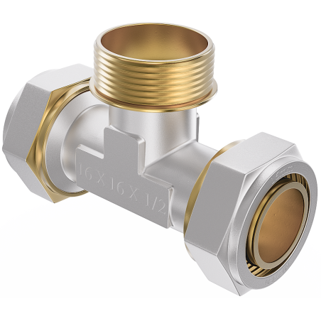 Mexen PEX-S Verschraubter PEX-T-Stück 32 x 3/4 AG x 32 - W97233-3234M32-00
