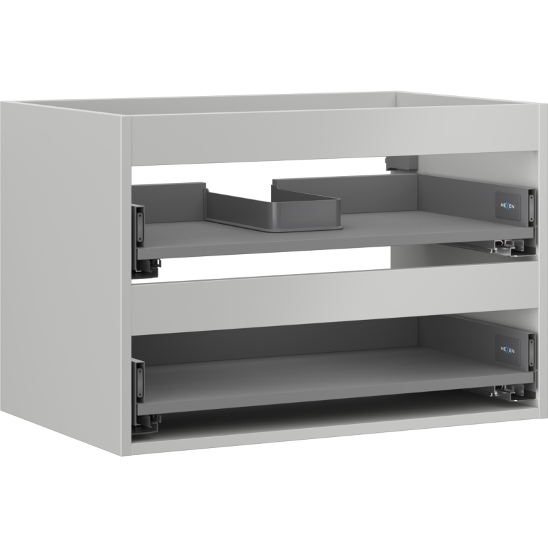 Mexen Box-A Korpus des Waschtischunterschranks 70 cm, 2 Schubladen, Grau matt - 91AX0-0700-470-2-62
