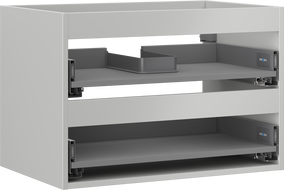 Mexen Box-A Korpus des Waschtischunterschranks 70 cm, 2 Schubladen, Grau matt - 91AX0-0700-470-2-62
