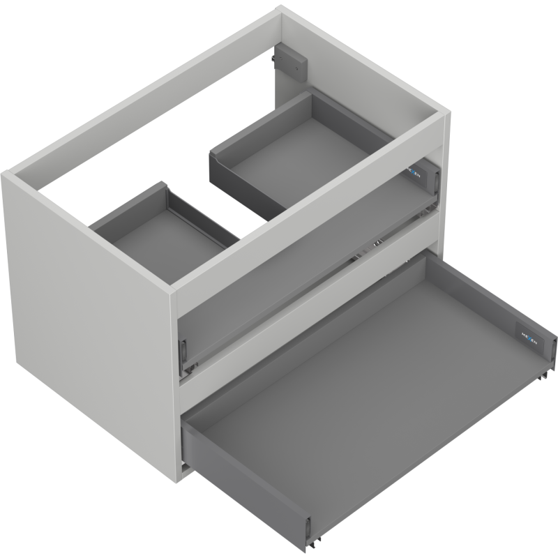 Mexen Box-A Korpus des Waschtischunterschranks 70 cm, 2 Schubladen, Grau matt - 91AX0-0700-470-2-62