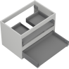 Mexen Box-A Korpus des Waschtischunterschranks 70 cm, 2 Schubladen, Grau matt - 91AX0-0700-470-2-62