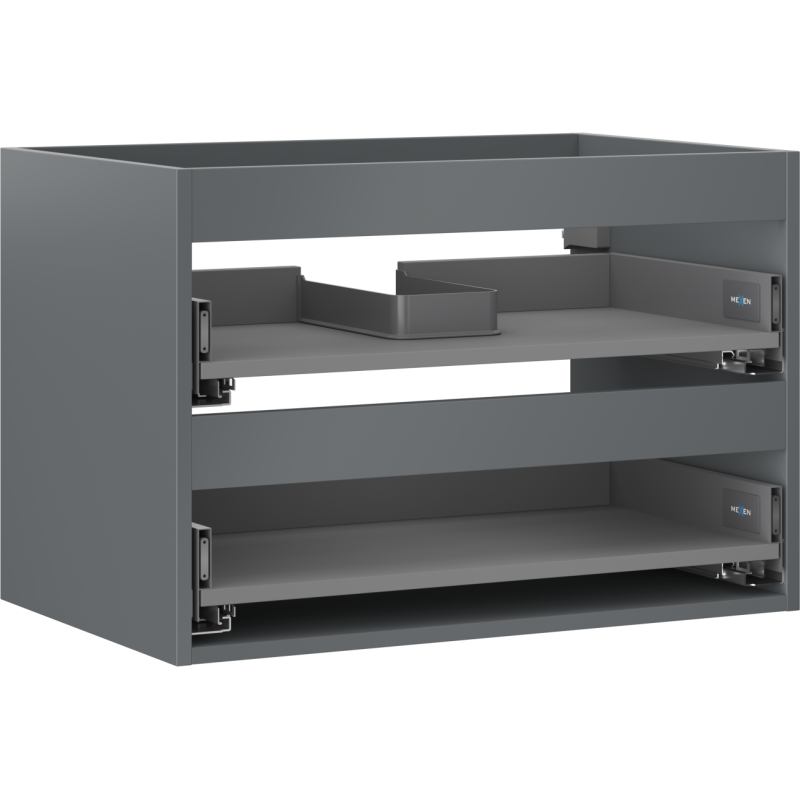 Mexen Box-A Waschtischunterschrank-Korpus 70 cm, 2 Schubladen, Graphit matt - 91AX0-0700-470-2-66