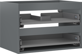 Mexen Box-A Waschtischunterschrank-Korpus 70 cm, 2 Schubladen, Graphit matt - 91AX0-0700-470-2-66