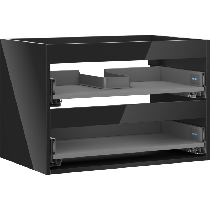 Mexen Box-A Korpus Waschtischschrank 70 cm, 2 Schubladen, schwarzer Glanz - 91AX0-0700-470-2-70