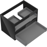Mexen Box-A Korpus Waschtischschrank 70 cm, 2 Schubladen, schwarzer Glanz - 91AX0-0700-470-2-70